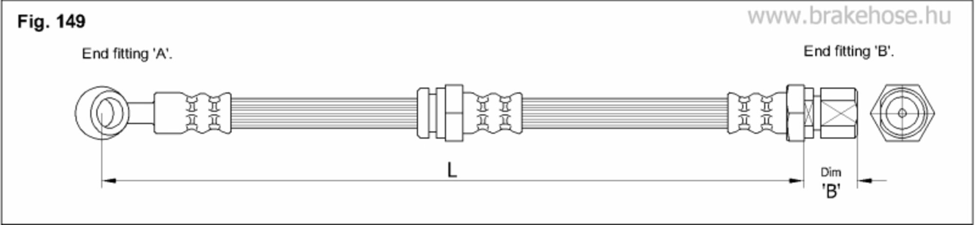 Ft0603_шланг тормозной daewoo leganza m10x1 l 533mm d 18mm banjo (K&K FT0603)