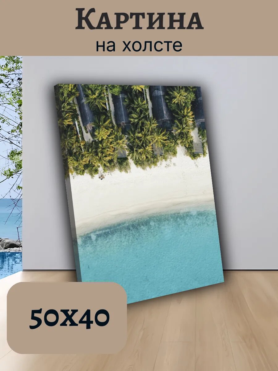 Картина Постер Мальдивы Maldives 40x50 аэрофотоснимок