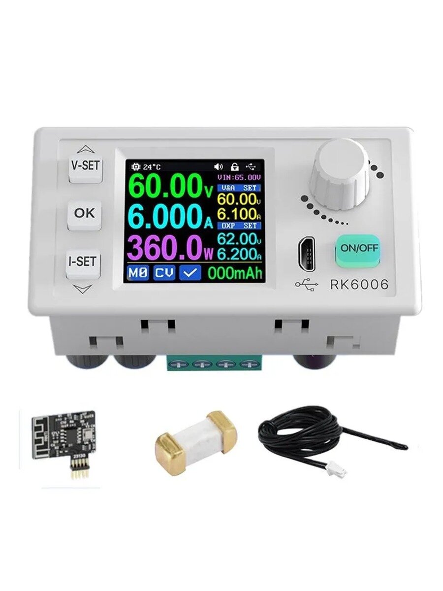RK6006-BT Цифровой управляемый источник питания, понижающий преобразователь 6 А, 4-разрядный COMM