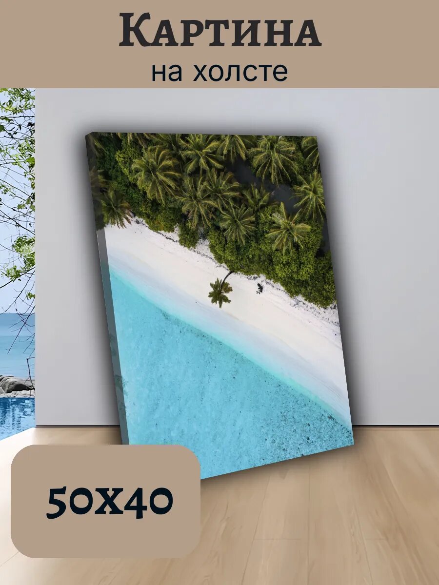 Картина Постер Мальдивы Maldives 40x50 вид сверху
