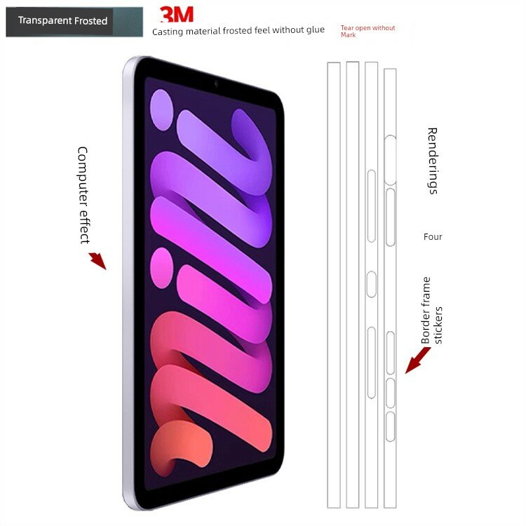 Наклейка на рамку для iPad mini 7 (8.3 дюйма) - прозрачная матовая отделка