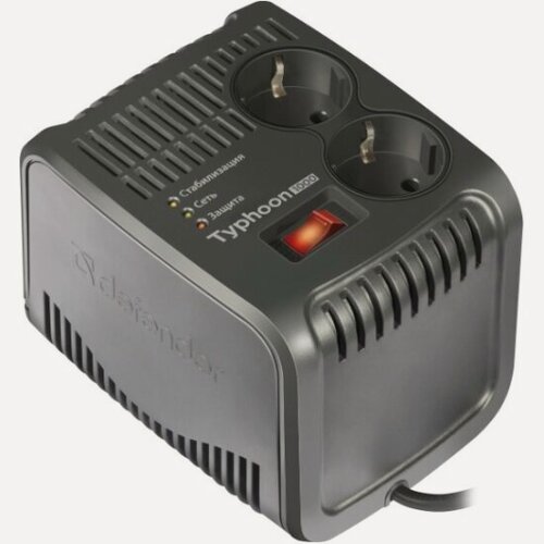 Изображение товара Стабилизатор напряжения Defender AVR Typhoon 1000 (Тайфун) 320 Вт, 2 розетки