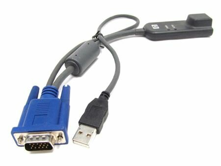 KVM Кабель HP AF603A 520-431-717 683837-001 USB2 IT, FC Virtual Media Interface Adapter RJ-45 To Video&1xUSB 27cm+42cm