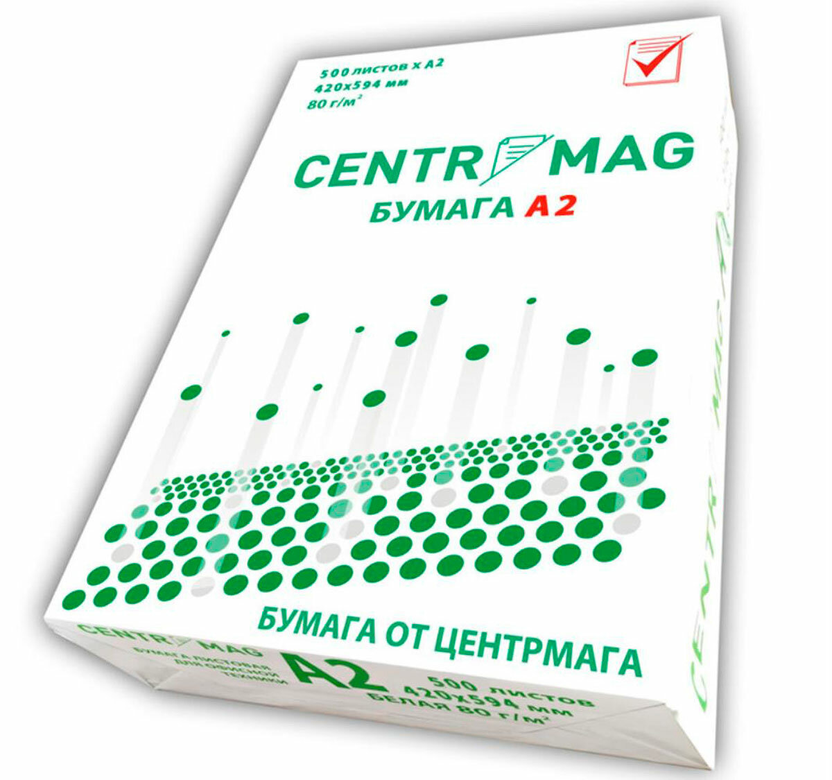 Бумага для печати. Формат - А2 (594 х 420 мм) центрмаг (плотность бумаги 80 г/м2 - стандарт)