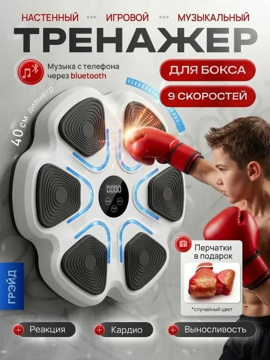 Тренажер для бокса настенный с музыкой