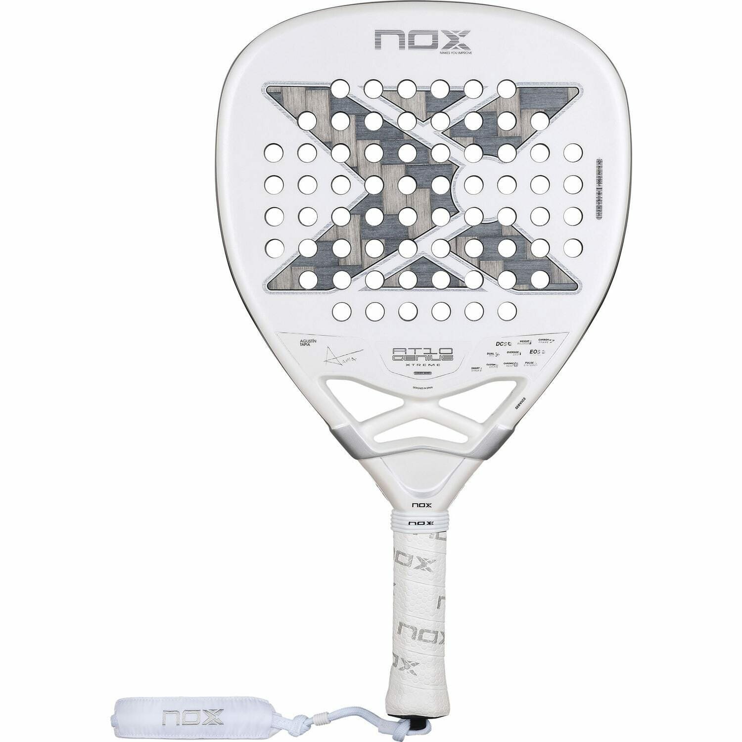 DECATHLON ракетка для падел тенниса Nox AT10 Genius Attack 12K Alum Xtrem, белый, серебристый