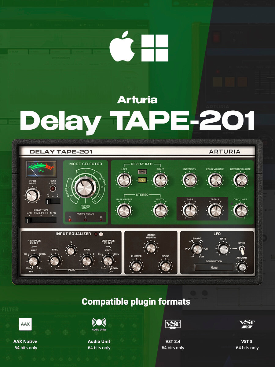 Arturia Delay Tape-201 (лицензионный ключ) для ПК, macOS & Windows