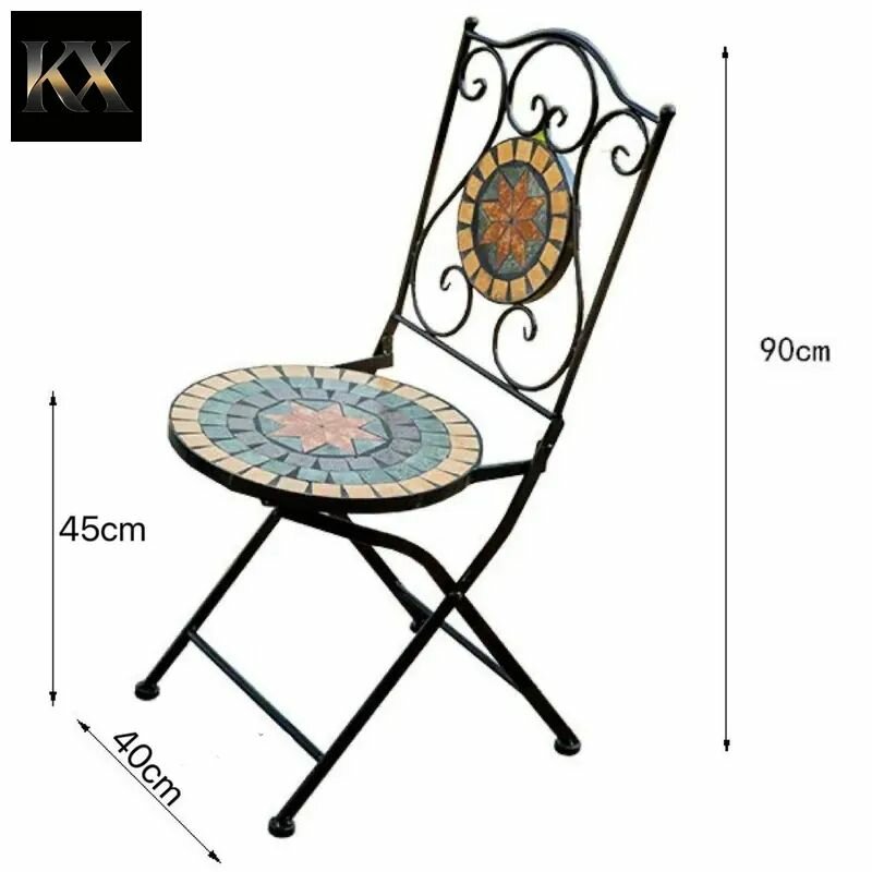 Садовый стул, Металл, Керамика, 38х38х90 см, 1 шт