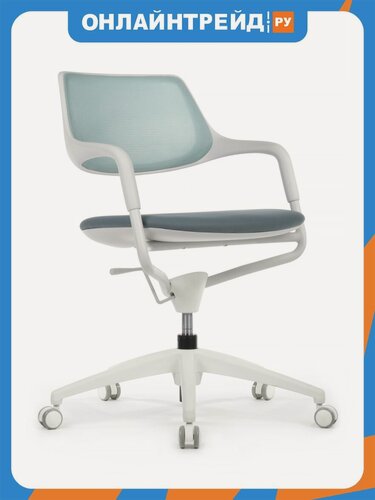 Изображение товара Кресло офисное Riva Design Scroll HY-813D Голубой. Серый