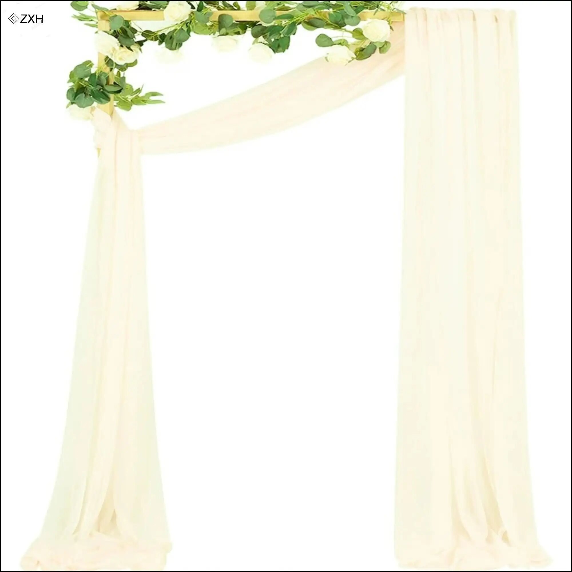 Шифоновые шторы для арки Ivory, 75x600 см, текстиль, для свадебной церемонии и декора зала