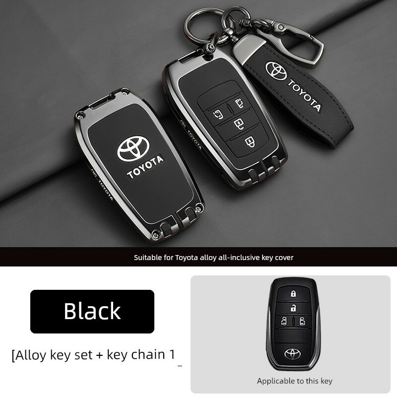 Ключевой чехол C-Style для Toyota Sienna 2026, 4-кнопочный, черный, с набором Toyota Logo Ring