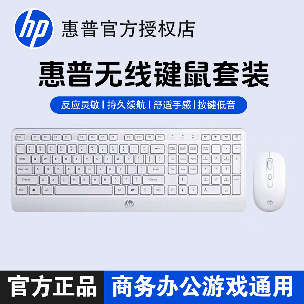 HP CS300 Беспроводная клавиатура и мышь для настольного компьютера и ноутбука, белый
