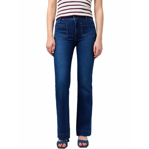 фото Джинсы клеш wrangler women flare jeans, размер 31/30, синий