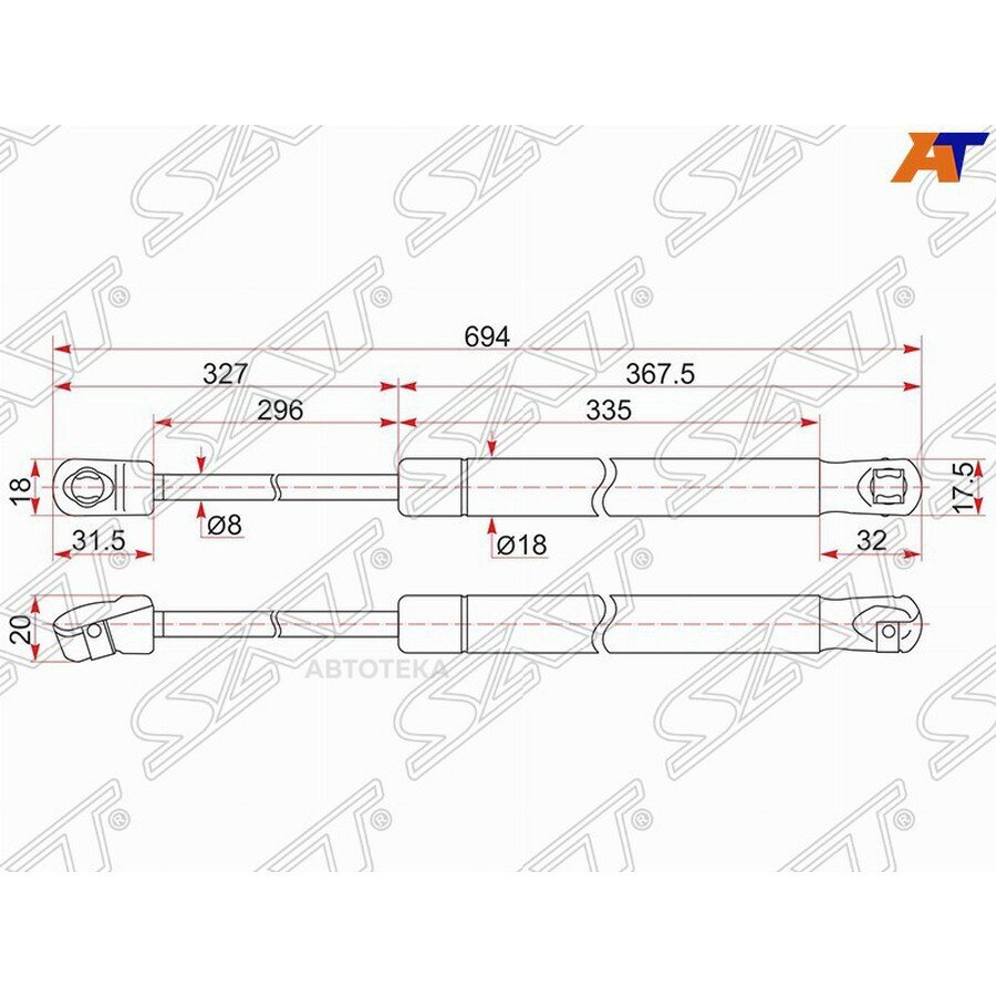 Амортизатор капота TOYOTA CAMRY ACV51/ASV50/AVV50/GSV50 11- L/R SAT ST5345006100