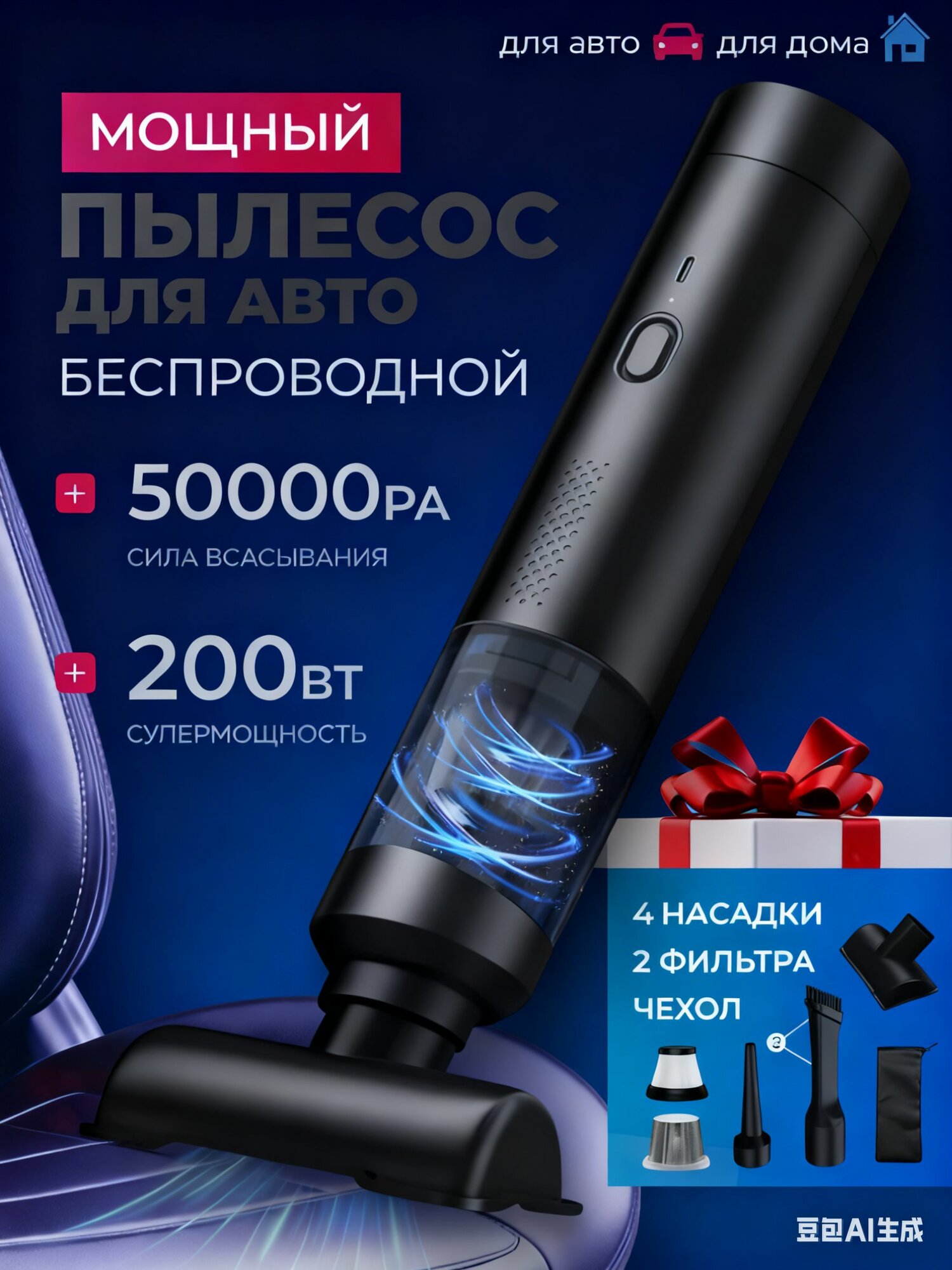 Пылесос для автомобиля беспроводной мощный