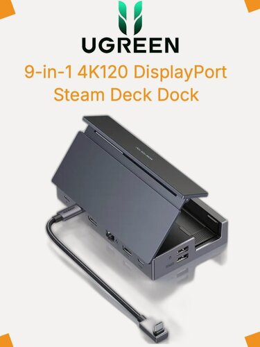 Изображение товара Док-станция UGREEN CM800 9-in-1 4K120 DisplayPort Steam Deck Dock для SteamDeck (55733)
