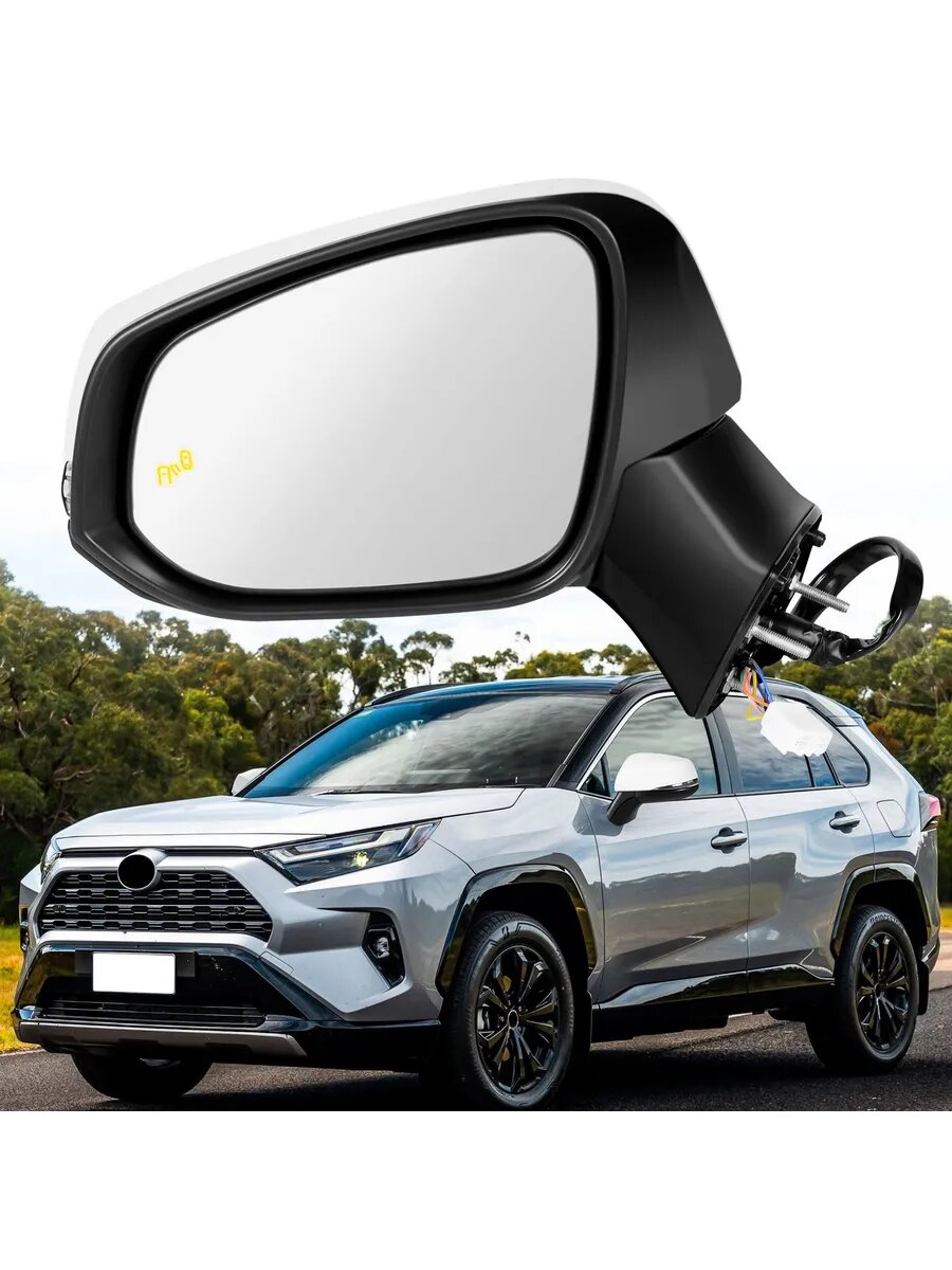 Зеркало заднего вида RAV4-Left, левая сторона, с подогревом, черное