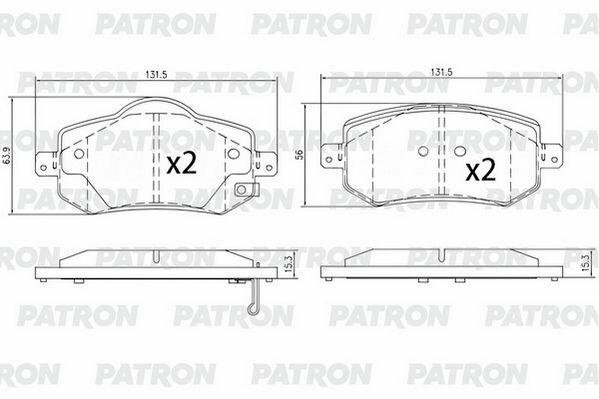 Колодки тормозные дисковые пер. GEELY Emgrand 7 NEW SS11 MT CVT 23- PATRON PBP347