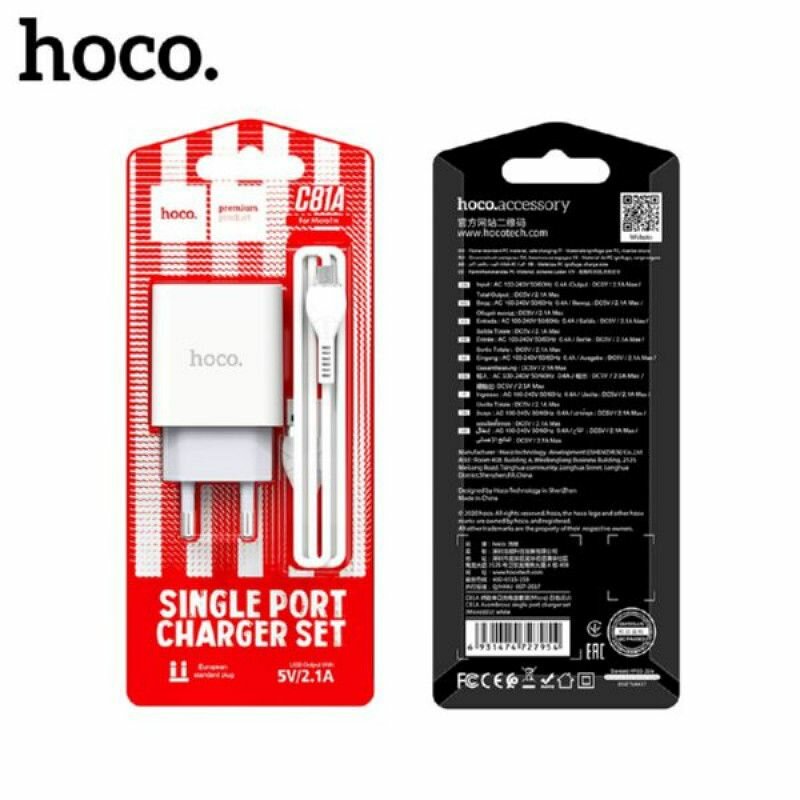 СЗУ-USB Micro HOCO C81A 1м, 2.1A, White 6931474727954