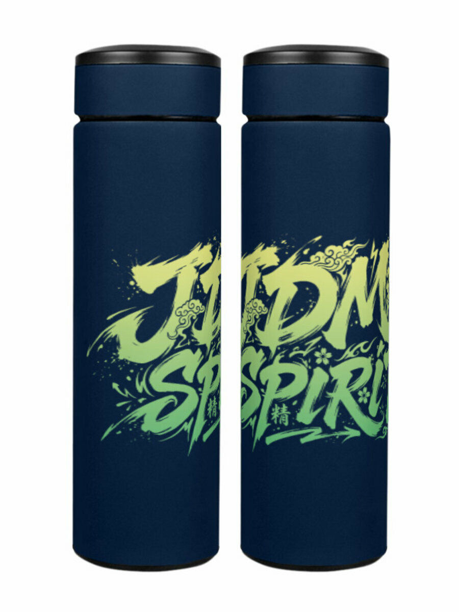 Термос «JDM Spirit. Japan racing car style lettering» (темно-синий)