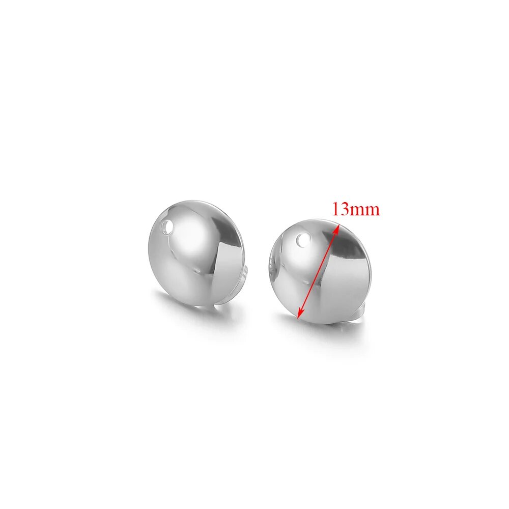 Серьги-гвоздики из нержавеющей стали, steel 13mm