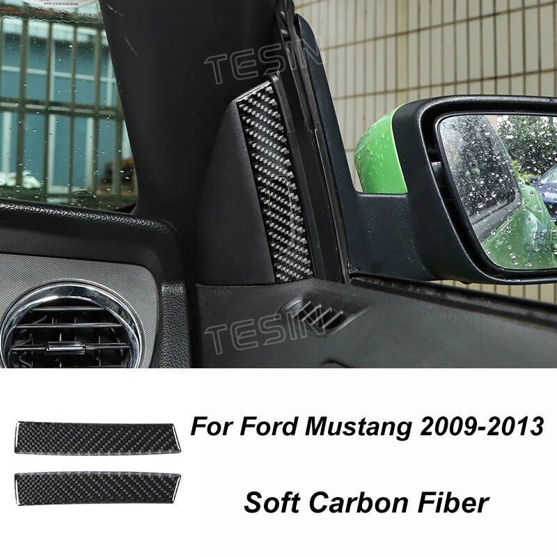 Наклейки из углеродного волокна A pillar для Ford Mustang 2009-2013