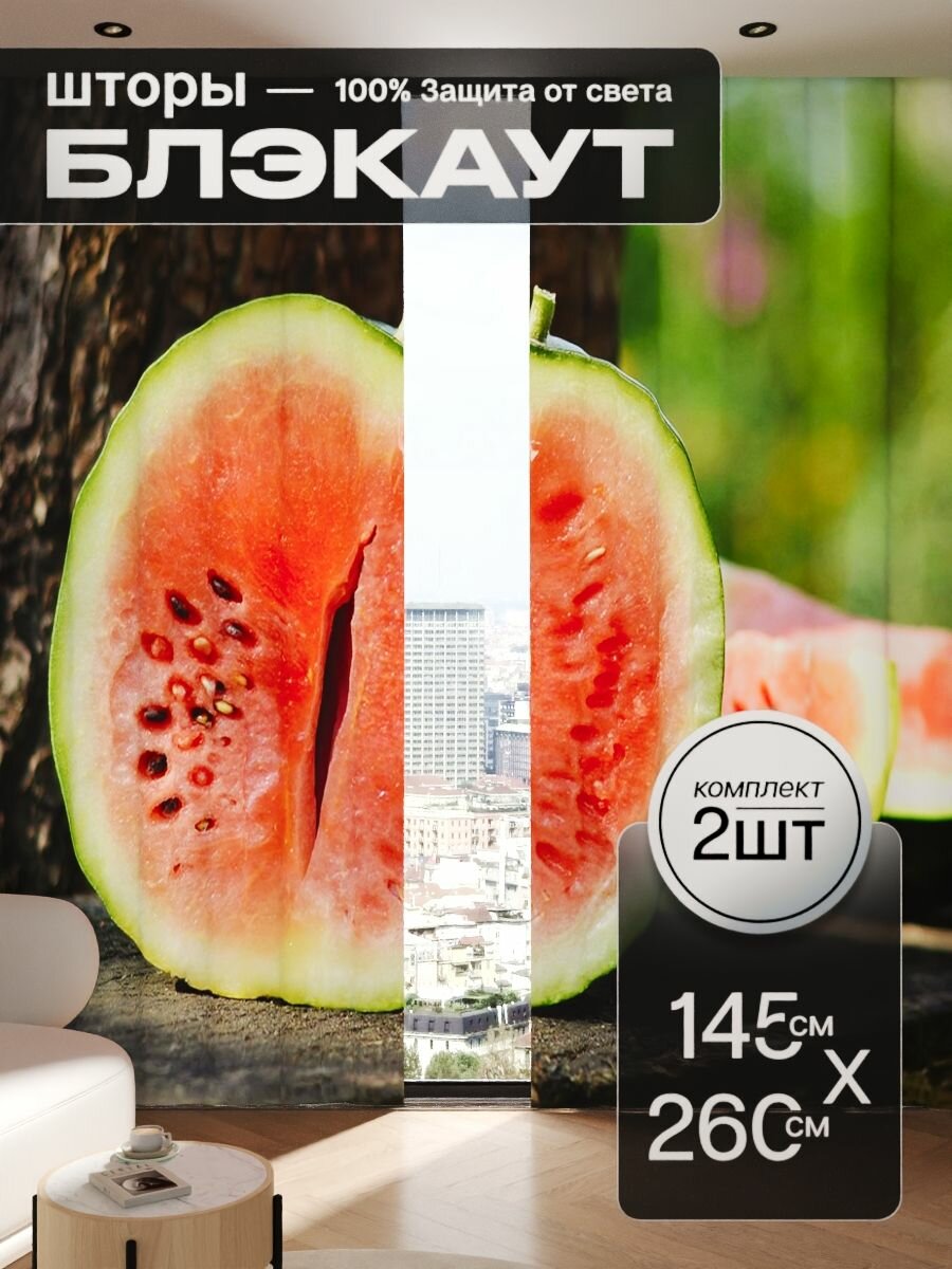 Шторы блэкаут 145x260 см 2 шт на окна плотные комплект