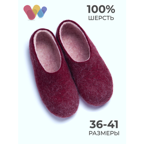 фото Тапочки woole, размер 36, бордовый