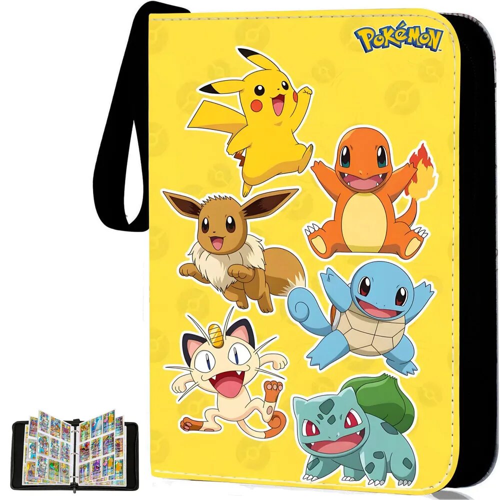 Альбом для карт Покемон Pokemon TCG на 900 карт (50 двусторонних листов) с PU обложкой, водонепроницаемый, на молнии.