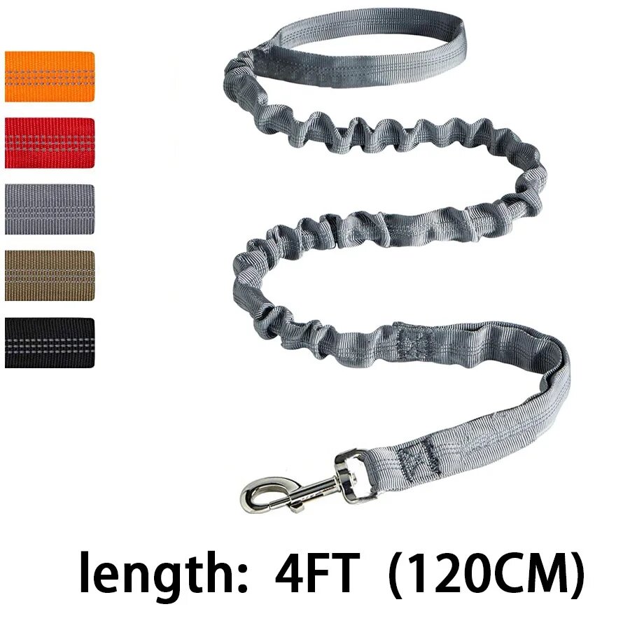 Поводок для собак серый Bungee 4FT (120CM)