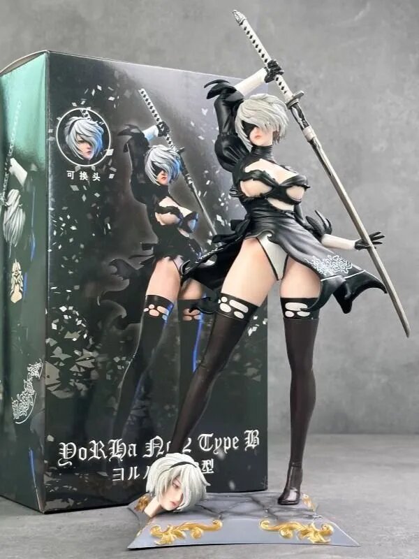 Аниме фигурка Ниер: Автомата/NieR: Automata, YoRHa/2B(H33CM, Сменная двойная головка)