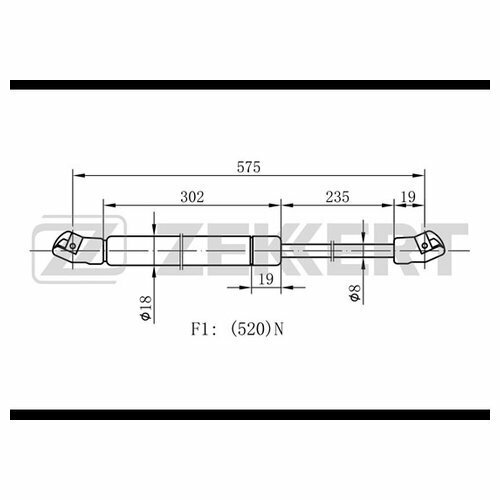 Амортизатор багажника ZEKKERT gf1584 для Opel Astra