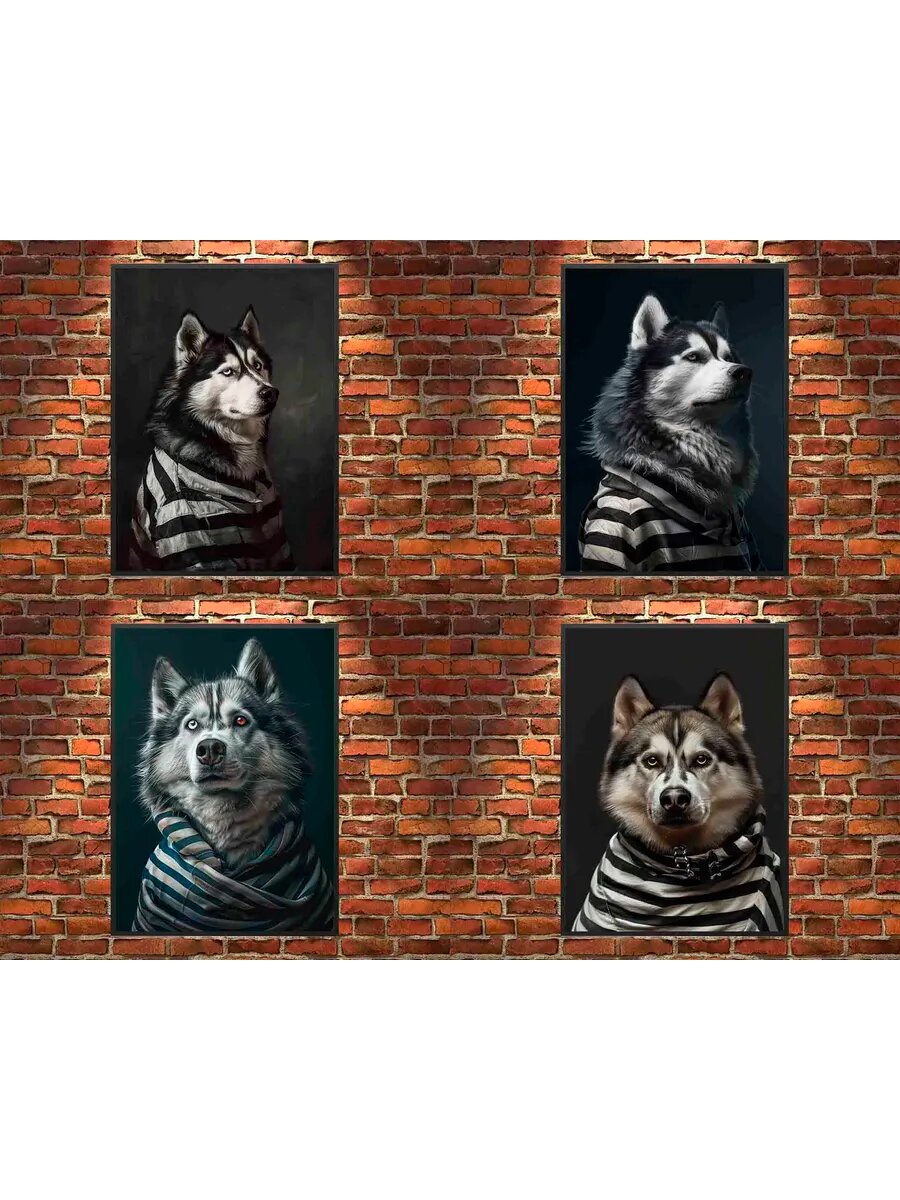 Собака-узник аляскинского маламута, 4 Плаката, 30x21см
