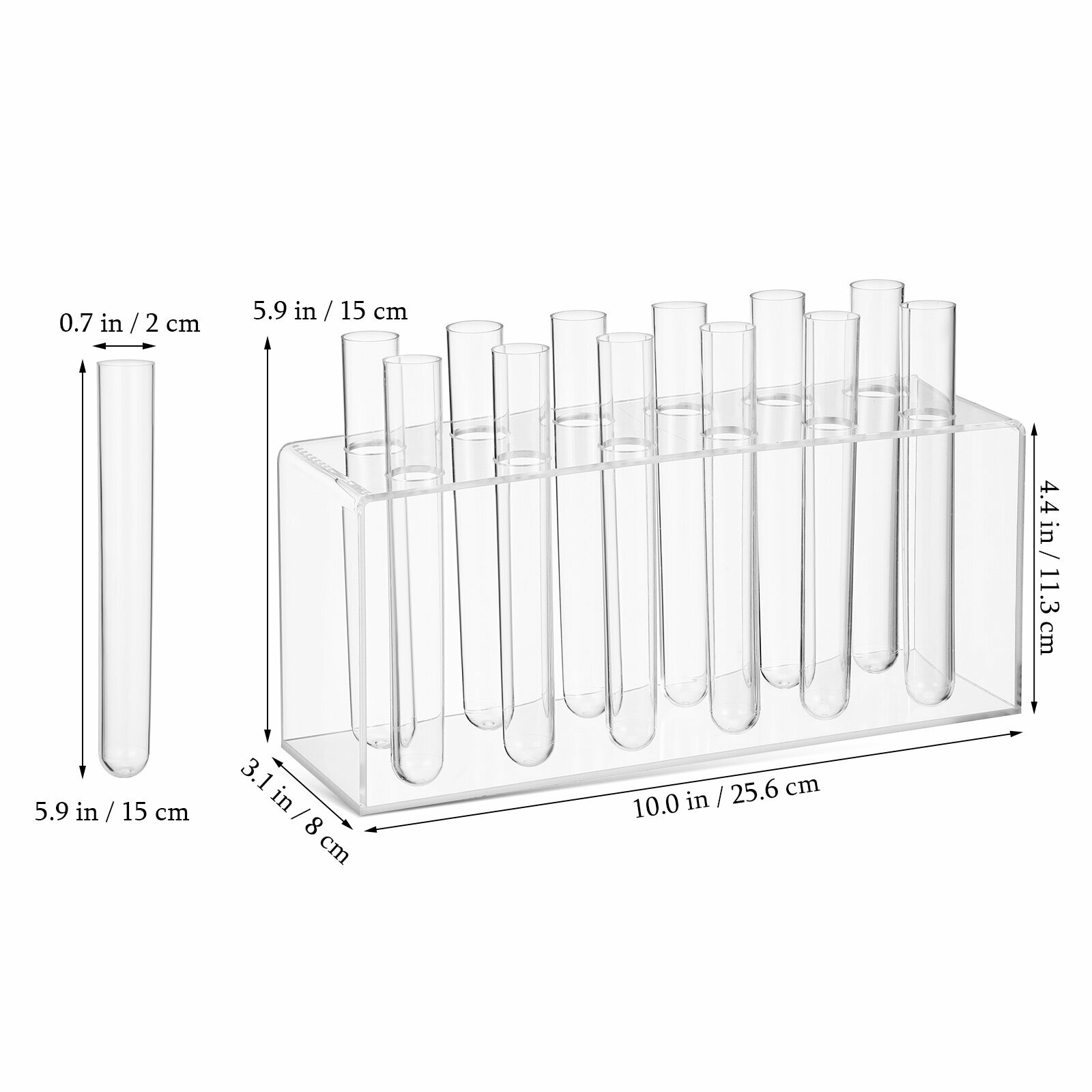 12 Штук Прозрачных Цветочных Трубок С Подставкой 26.00X11.00X8.00Cm