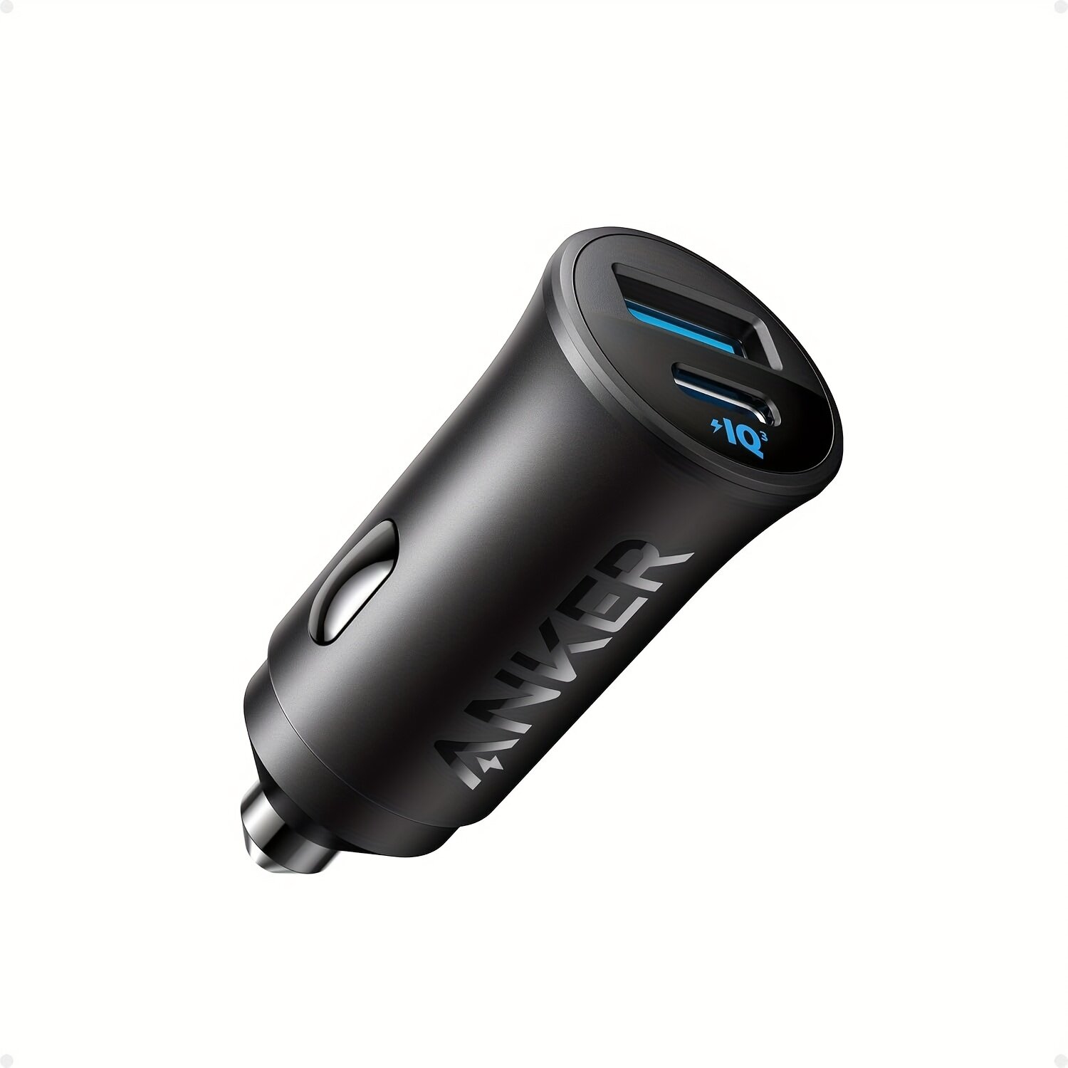 Автомобильное зарядное устройство USB-C 30W, 2 порта Type-C, с Power IQ 3.0, для iPhone 17/16/15/14/13, Samsung Galaxy S25/S24/S23/S22/S21, iPad Pro, AirPods, черный