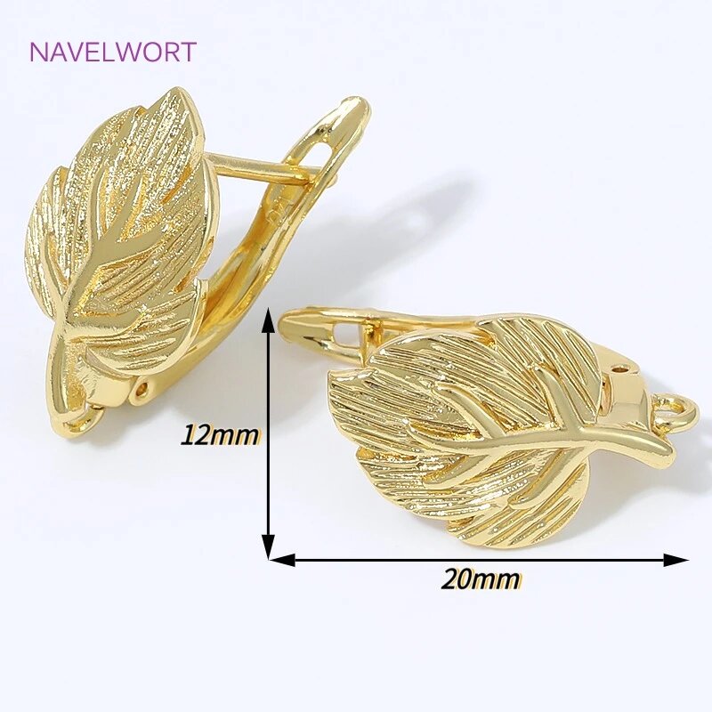 NAVELWORT Латунные швензы с позолотой 18K для сережек 3 pairs, Желтый, 18K Gold Plated