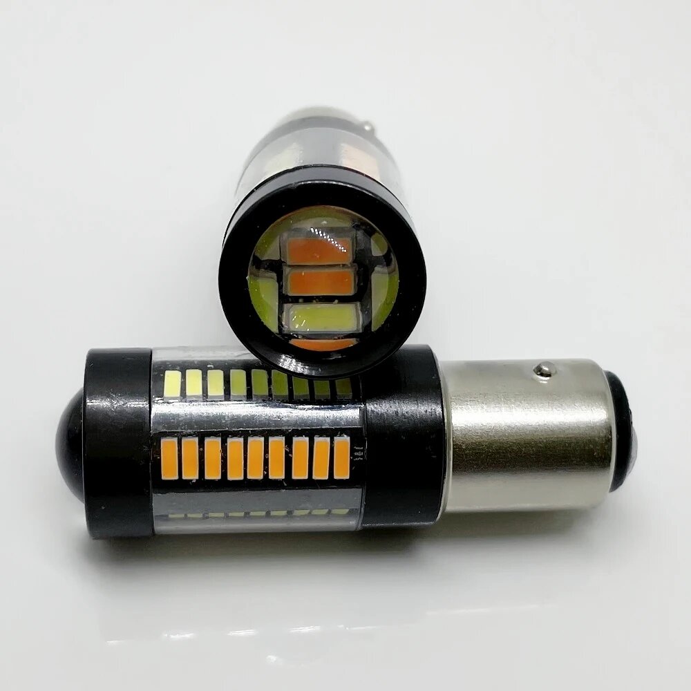 2 шт. 1157 BAY15D P21/5W 66SMD 4014 светодиоды с переключателем светодиодные автомобильные сигнальные огни поворота парковки авто светодиод белый янтарь двойной цвет
