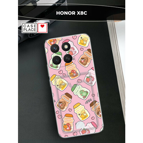 фото Чехол на honor x8c (хонор x8c) с картой и принтом корейские динозаврики case place