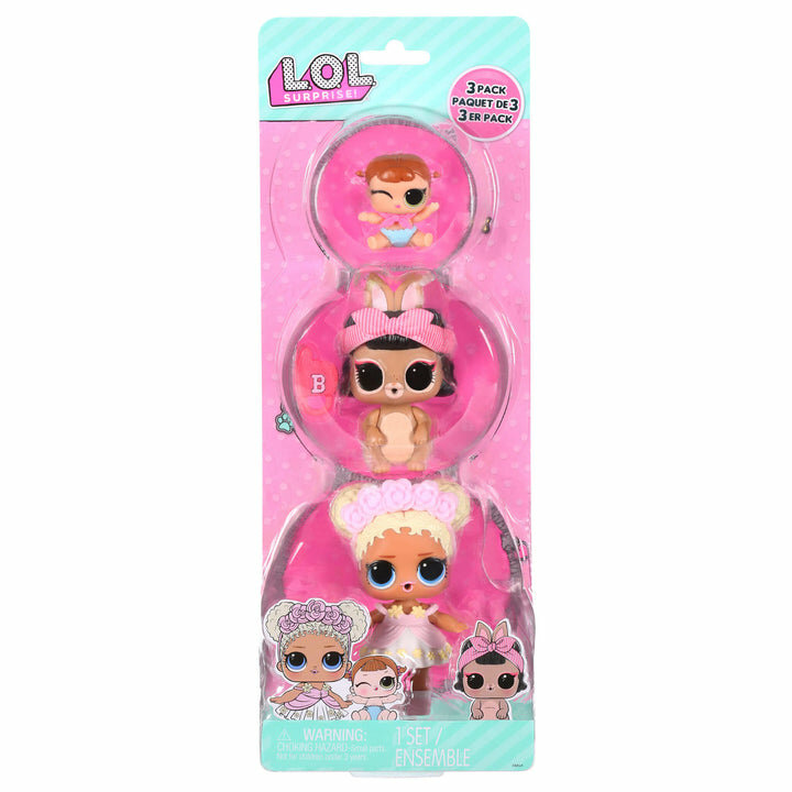 LOL Surprise 3-Pack Flower Child Short Stop Hop Lil Majorette Tot+питомец+Lil Sis 3+