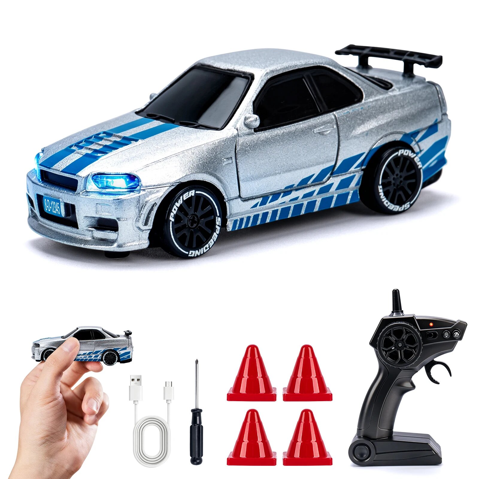 Радиоуправляемая машина Nissan Skyline R34, 1/64, цвет 1180Csl