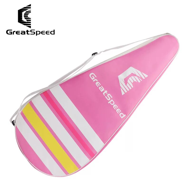 GreatSpeed детский чехол для теннисной ракетки 25 дюйм, розовый цвет, однокомпартментное хранение, дышащая ткань