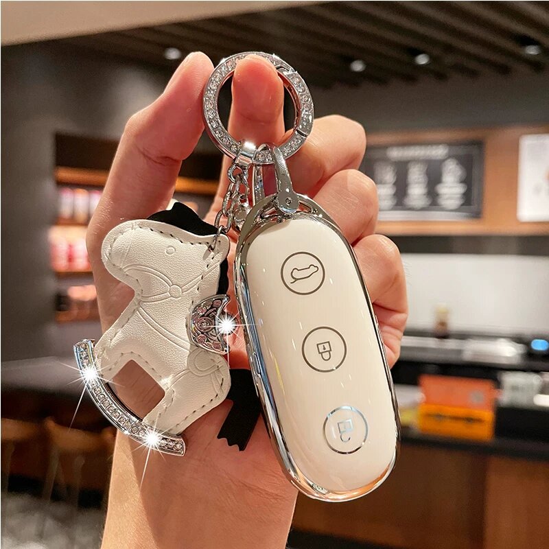Чехол для ключа слоновой кости с алмазным кольцом для моделей Ideal L9/L8/L7/L6, элегантный и лёгкий дизайн