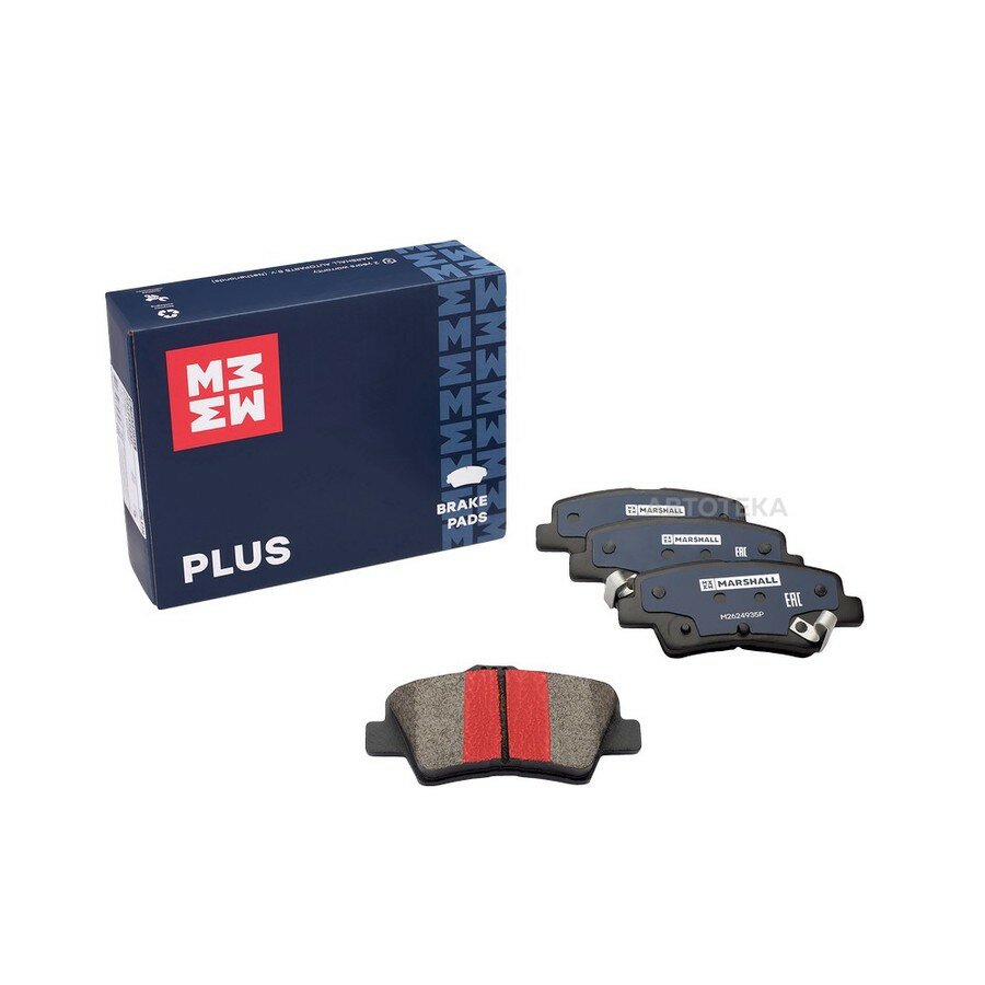 Комплект дисковых колодок PLUS задние GEELY ATLAS 16- EMGRAND EC7 09- MARSHALL M2624935P
