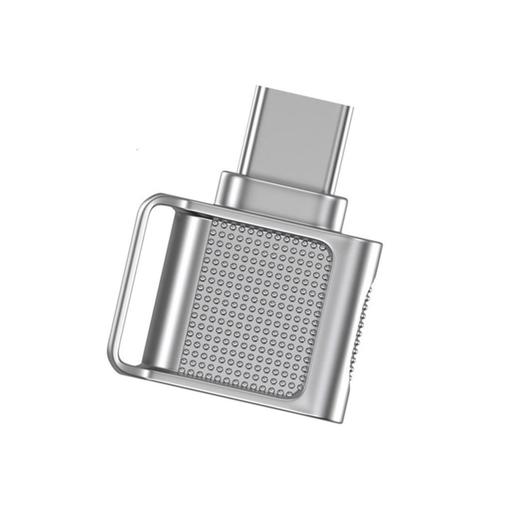 Металлический кардридер USB 3.0 Type-C для TF/MicroSD, Серебро