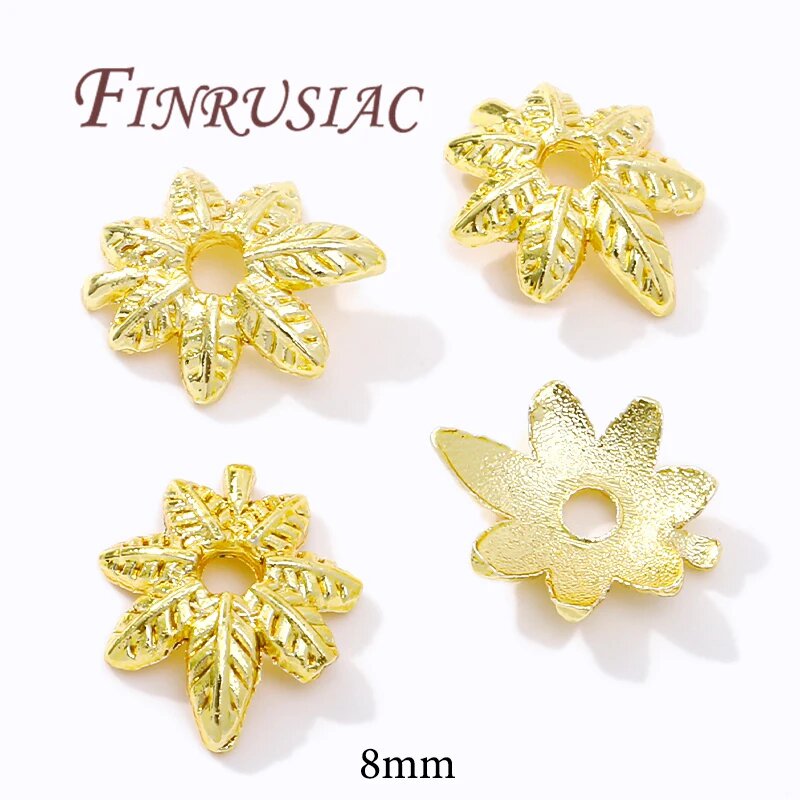 Позолоченные цветы для бижутерии FINRUSIAC 20 шт Желтый, 18K Gold Plated