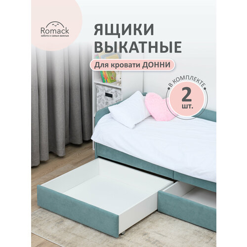 фото Ящики для кровати ромак донни , для кровати, 2 шт, 80,5x72 см, цвет мята romack