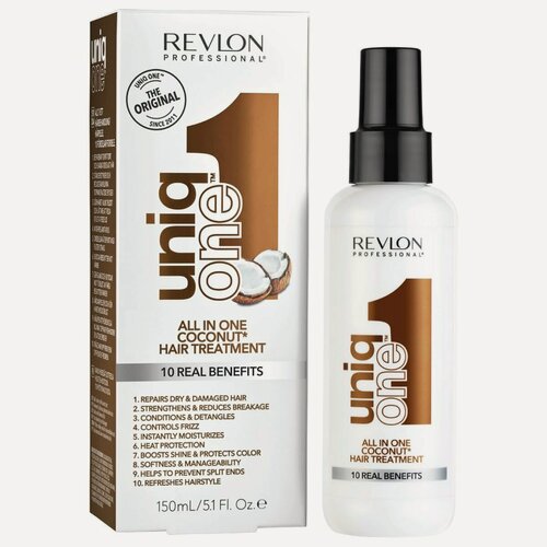 Изображение товара Спрей-маска Revlon Uniq One Hair Treatment, кокосовый аромат, веганский, 150мл