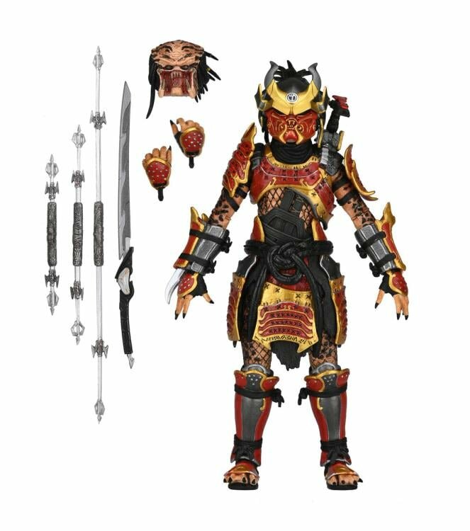 NECA Ultimate Samurai Predator Predator: Hunting Grounds, 17.78 см, сменные головы, катана, combisticks