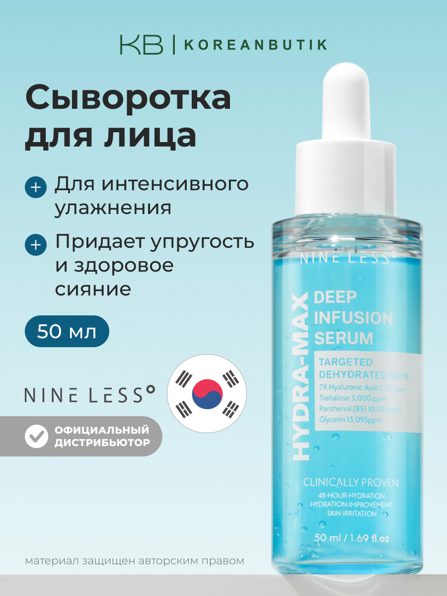 Сыворотка для лица интенсивно увлажняющая | NINE LESS Hydra-Max Deep Infusion Serum 50 ml