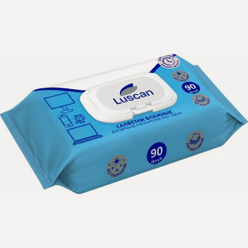 Изображение товара Салфетки влажные для чистки экранов Attache Selection с клапаном (90 штук в упаковке)